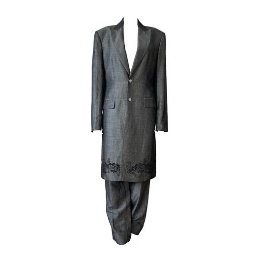 Alexander McQueen SS 1999 “No.13” Grey Embroidered Suit