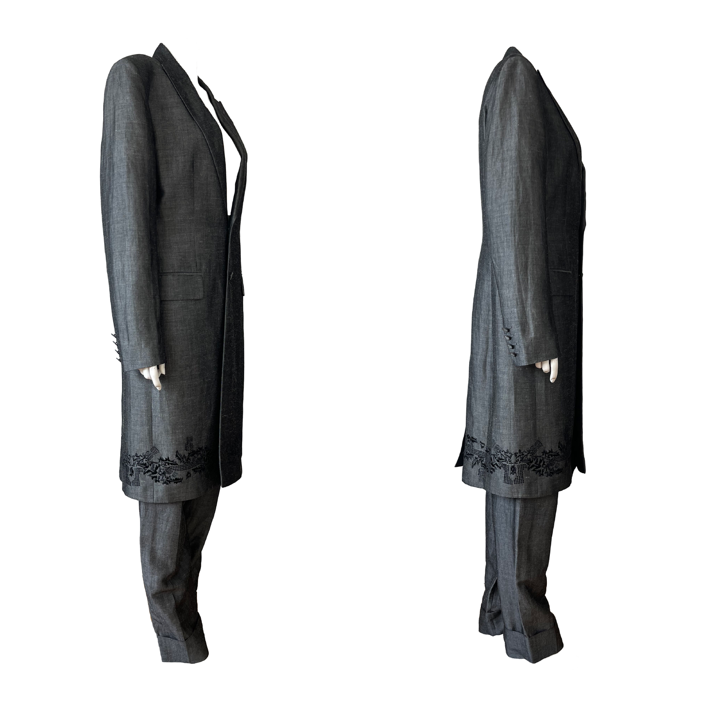 Alexander McQueen SS 1999 “No.13” Grey Embroidered Suit