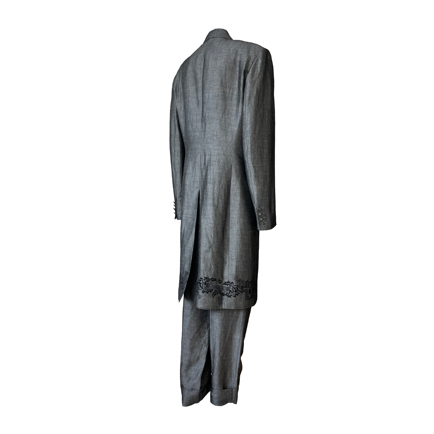 Alexander McQueen SS 1999 “No.13” Grey Embroidered Suit
