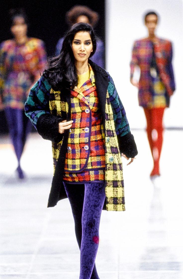 Gianni Versace AW 1991 Plaid Coat