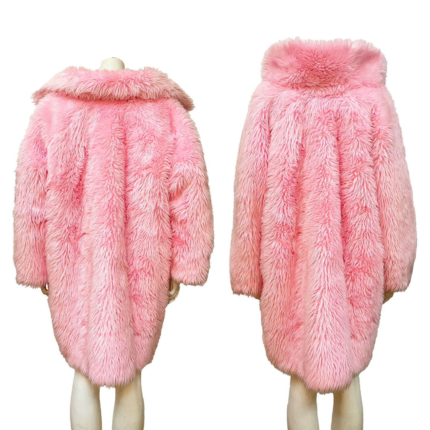 Balenciaga by Demna Gvasalia PRE-FALL 2019 Pink Faux Fur Swing Coat