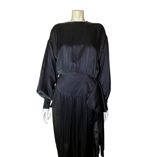 Thierry Mugler circa 1988 Black silk dress