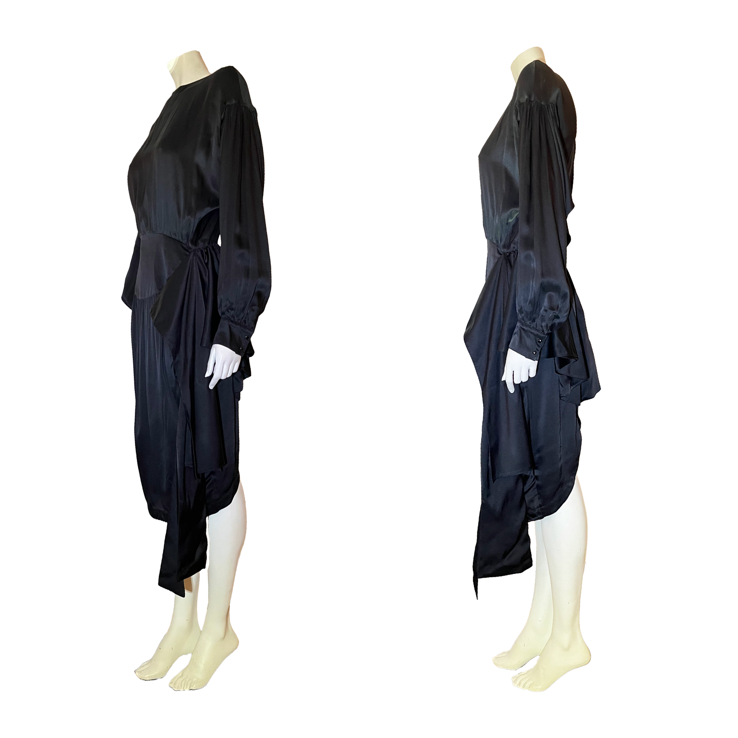 Thierry Mugler circa 1988 Black silk dress