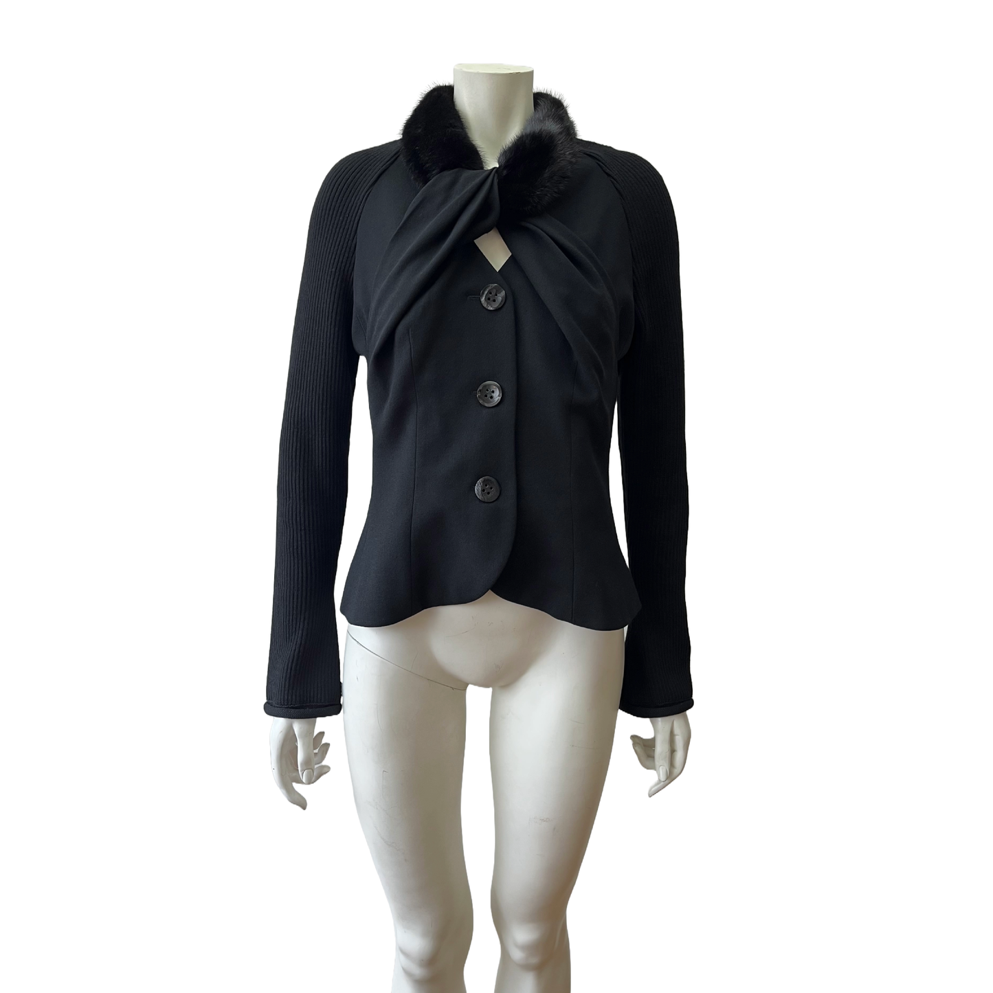 Christian Dior by John Galliano AW 1999 black fur collar jacket