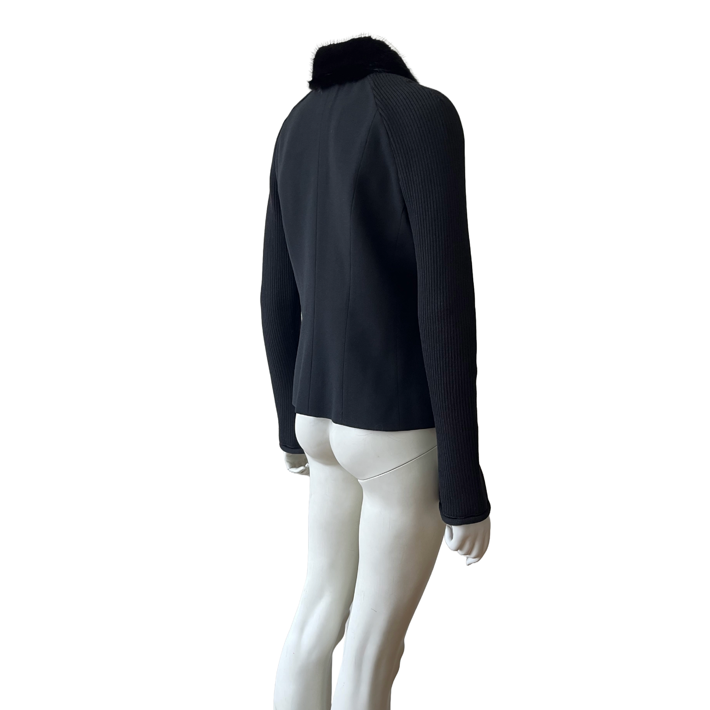 Christian Dior by John Galliano AW 1999 black fur collar jacket