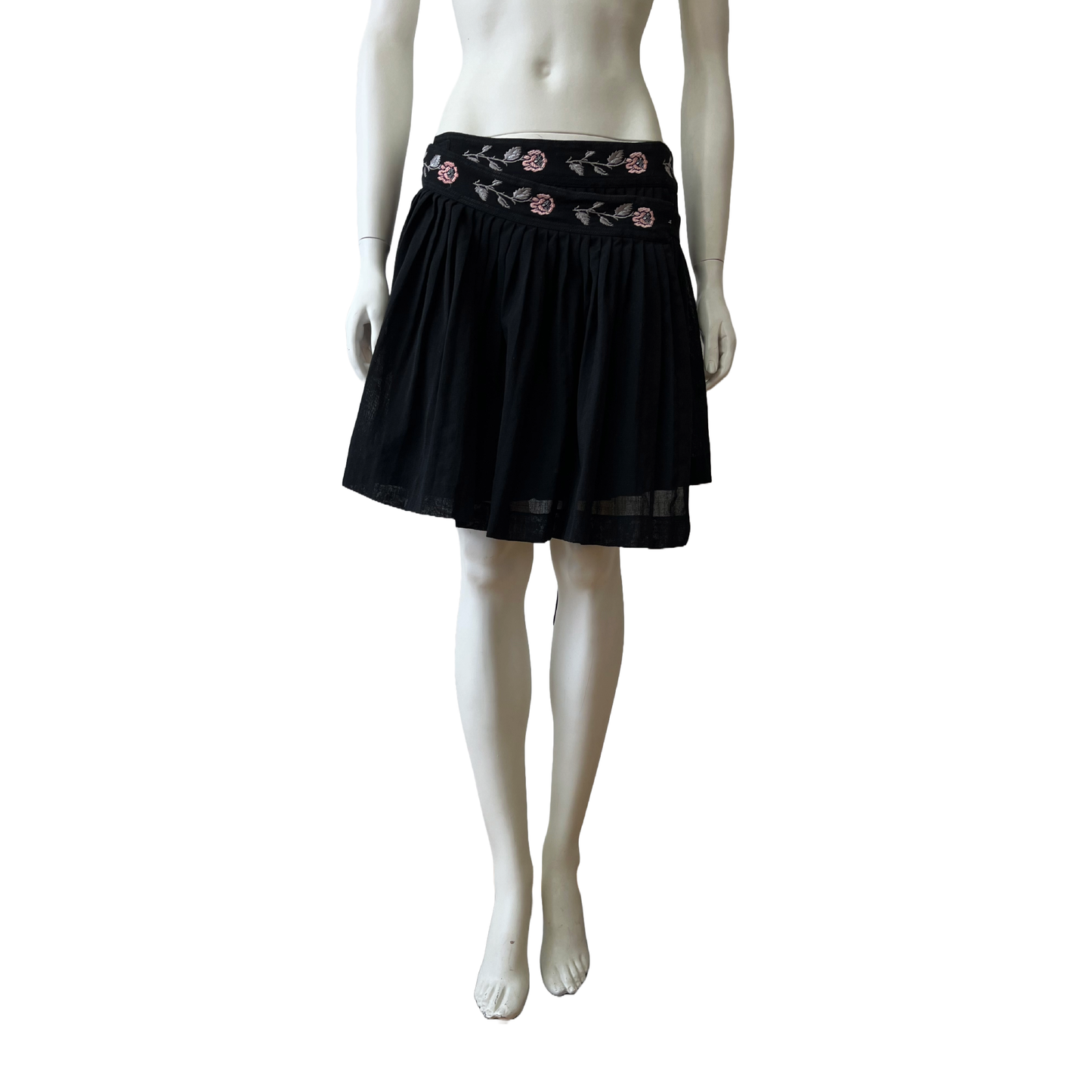 Alexander McQueen late 90s Floral embroidered wrap skirt