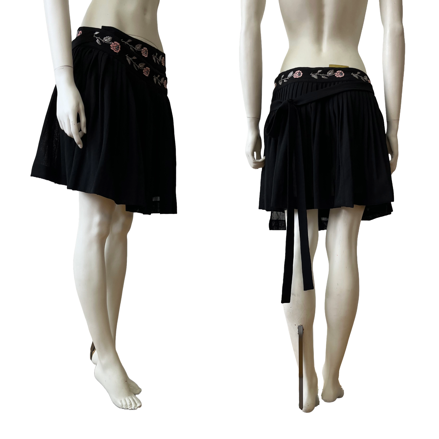 Alexander McQueen late 90s Floral embroidered wrap skirt