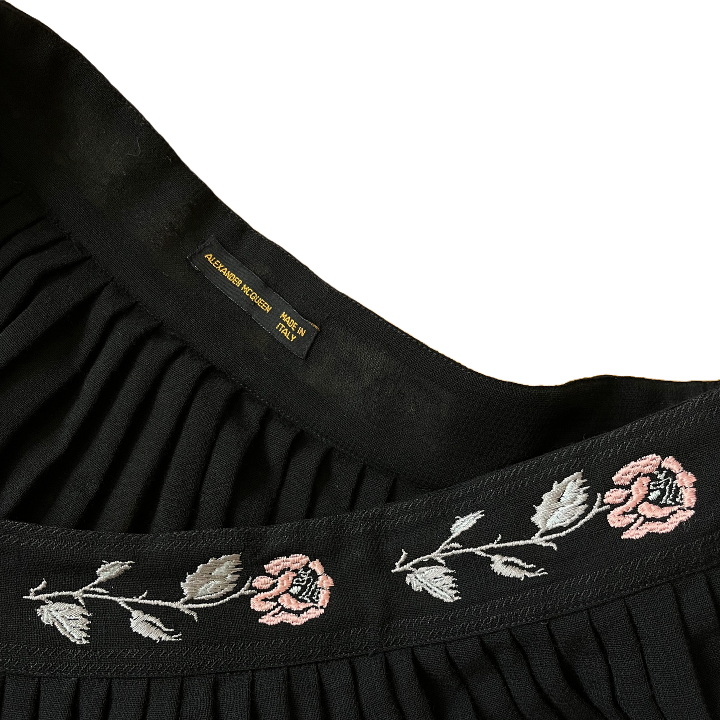 Alexander McQueen late 90s Floral embroidered wrap skirt