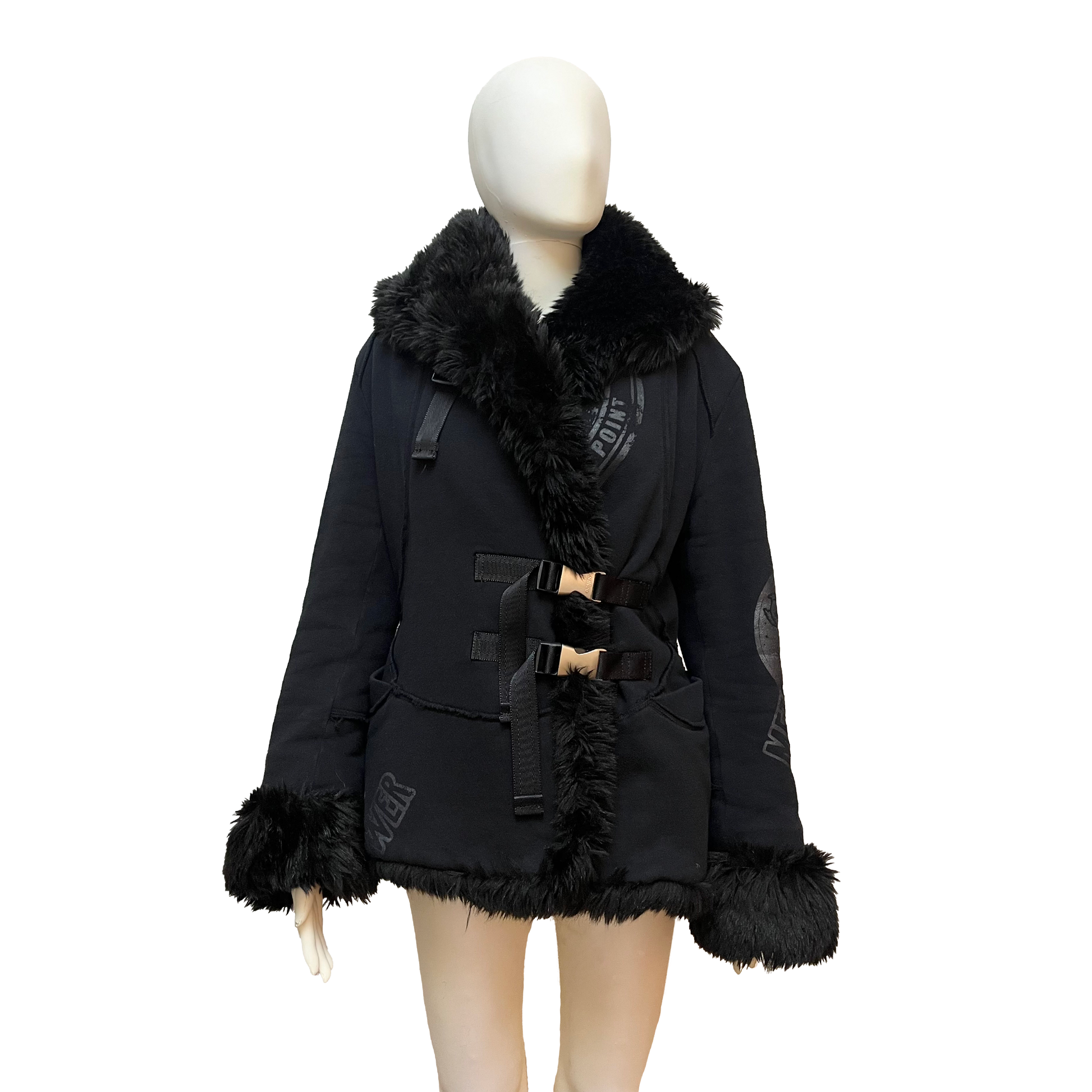 Issey Miyake AW 2004 Faux Fur Collar Black Jacket