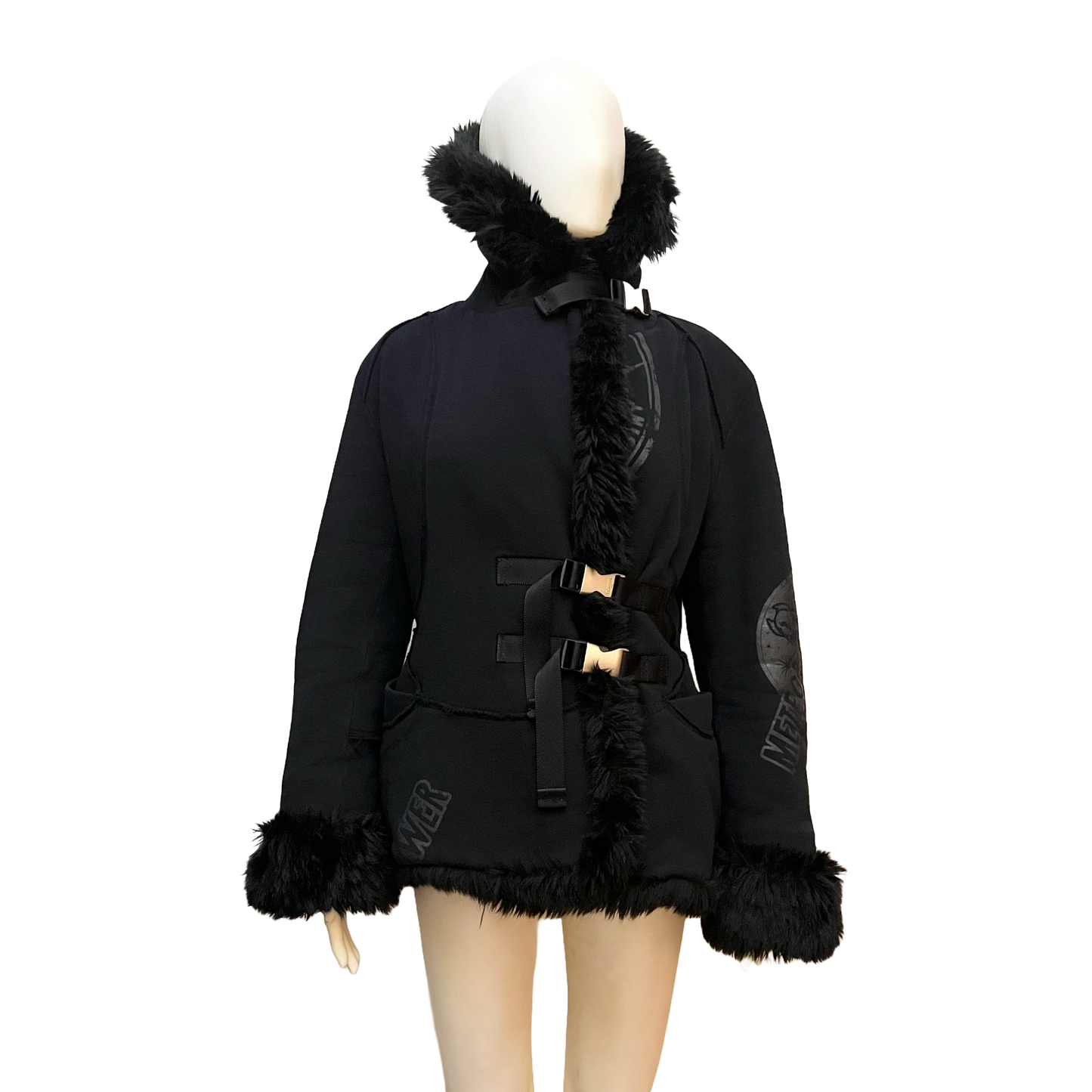 Issey Miyake AW 2004 Faux Fur Collar Black Jacket