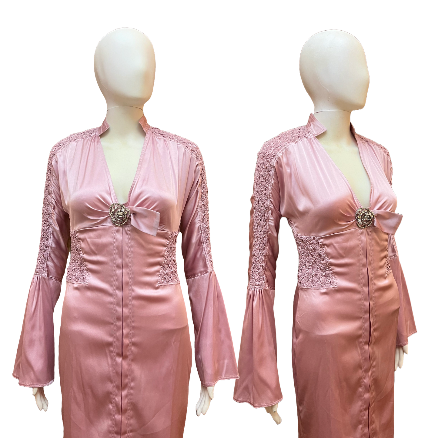 Gucci by Tom Ford SS 2004 Pink Ruched Silk Dress