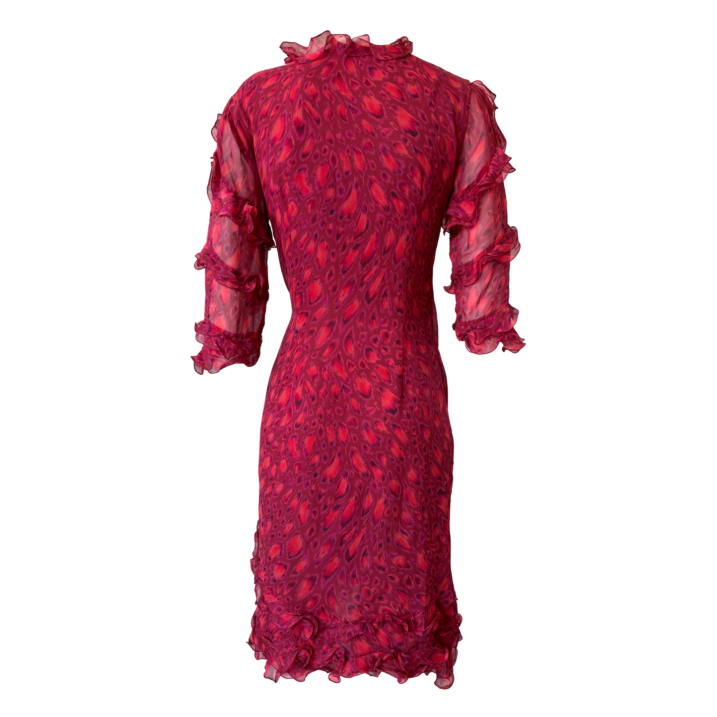 Emanuel Ungaro Silk Ruffle Wrap Dress