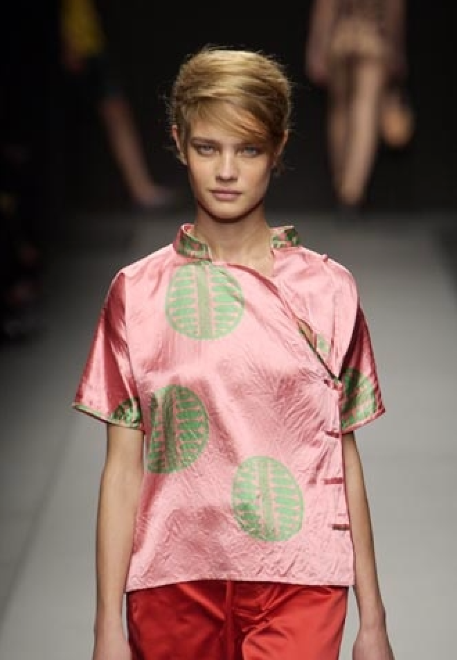 MIU MIU by Miuccia Prada SS 2003 Silk Cheongsam Blouse