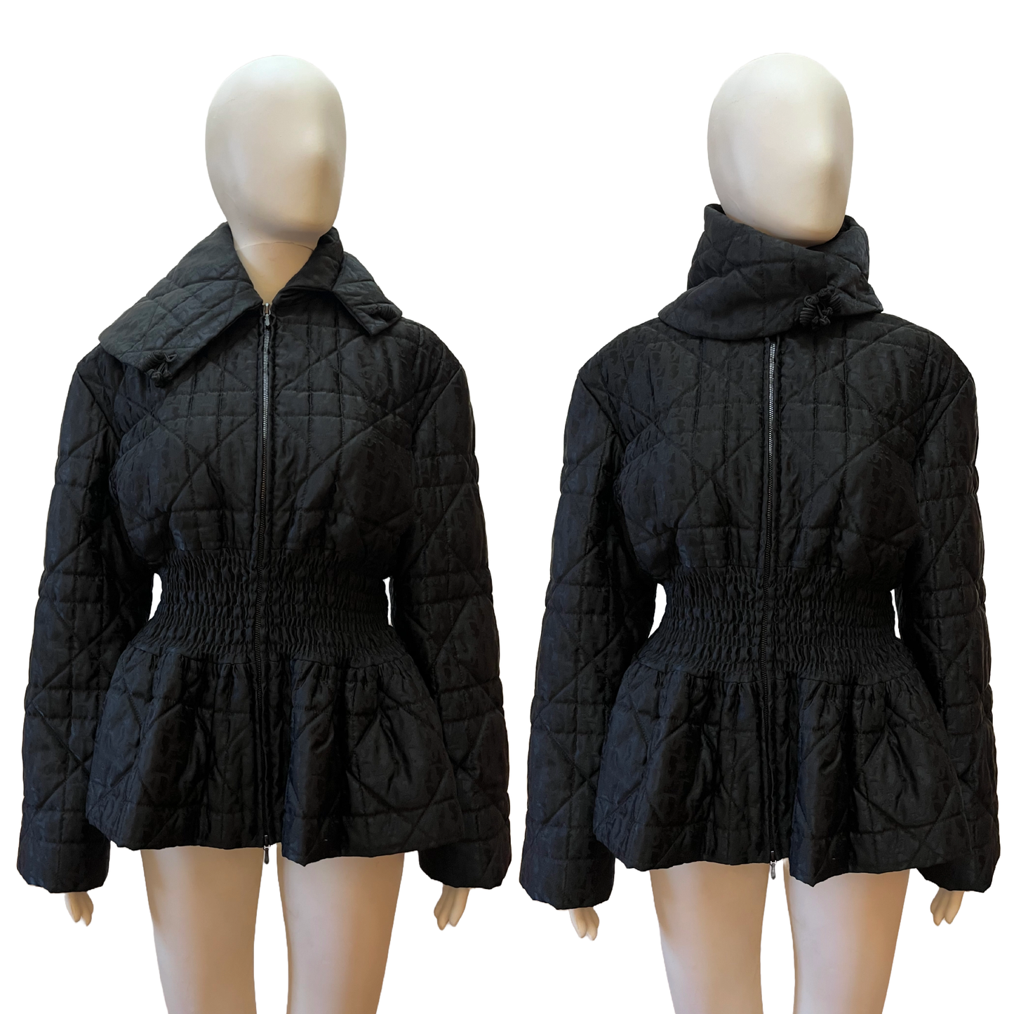 Christian Dior by John Galliano AW 1998 Black Cannage Quilt Monogram Jacket