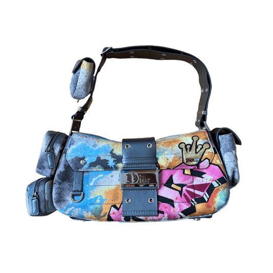 Christian Dior by John Galliano SS 2004 ‘KAOS’ Graffiti Street Chic Columbus Bag