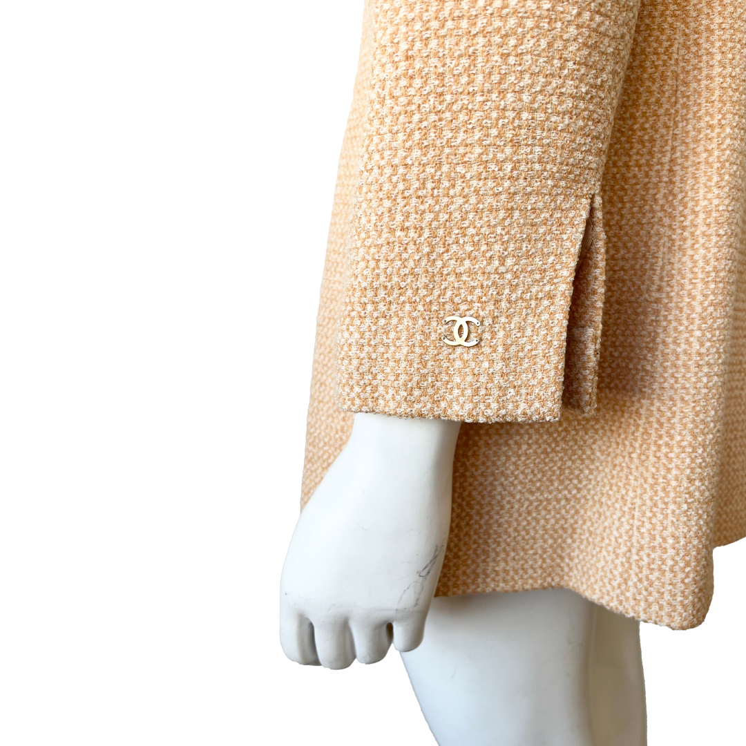 CHANEL C2001 by Karl Lagerfeld Apricot Tweed Jacket