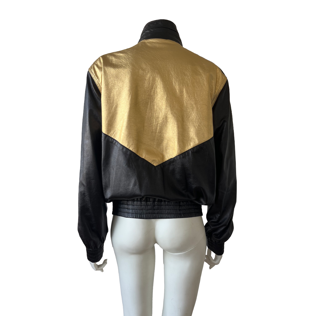 Saint Laurent by Hedi Slimane SS 2016 Contrast Panel Leather Jacket