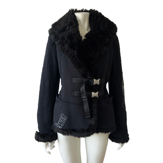 Issey Miyake AW 2004 Faux Fur Collar Black Jacket