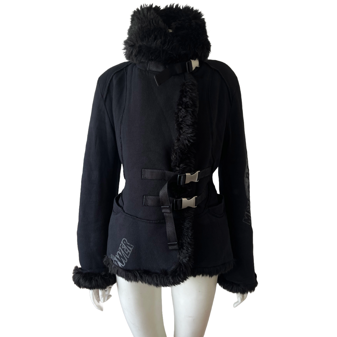 Issey Miyake AW 2004 Faux Fur Collar Black Jacket