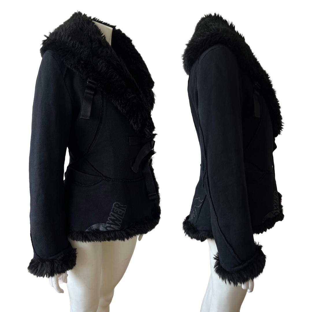 Issey Miyake AW 2004 Faux Fur Collar Black Jacket