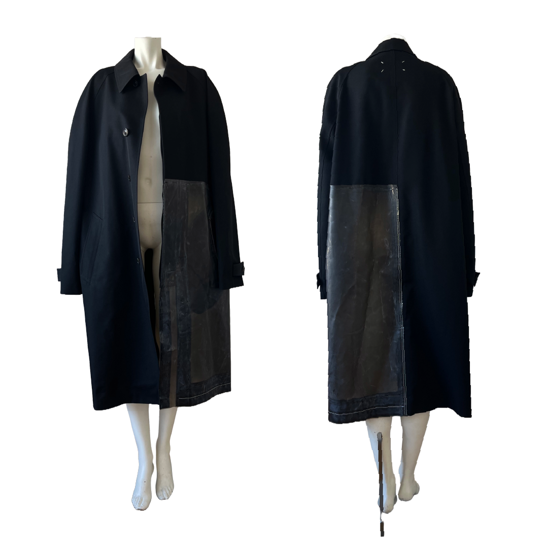 Maison Margiela Black Wool Trench Coat