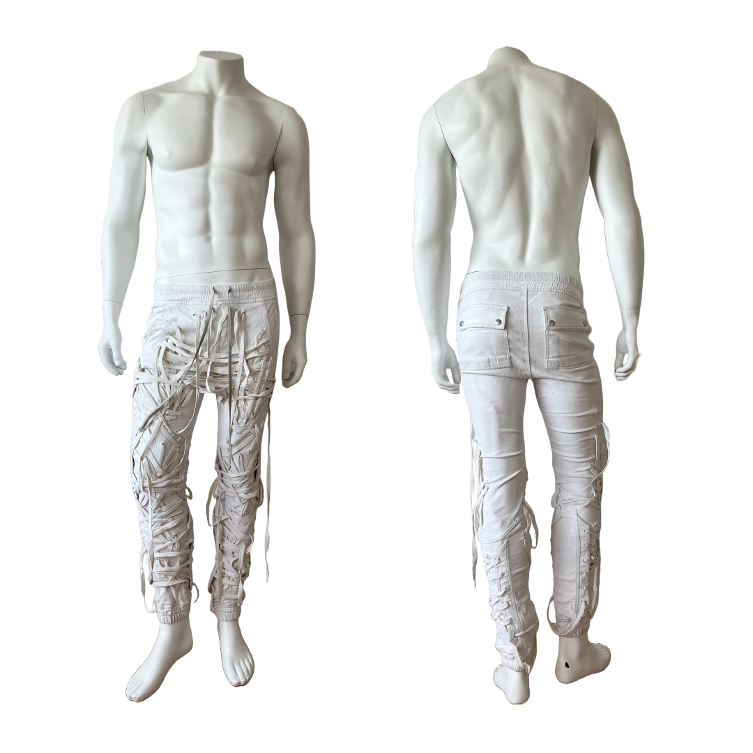 Rick Owens SS 2020 Tecuatl Thomas White Jogger Pants