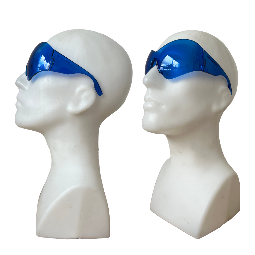 BALENCIAGA AW 2021 AFTERWORLD Blue Butterfly Mask Sunglasses