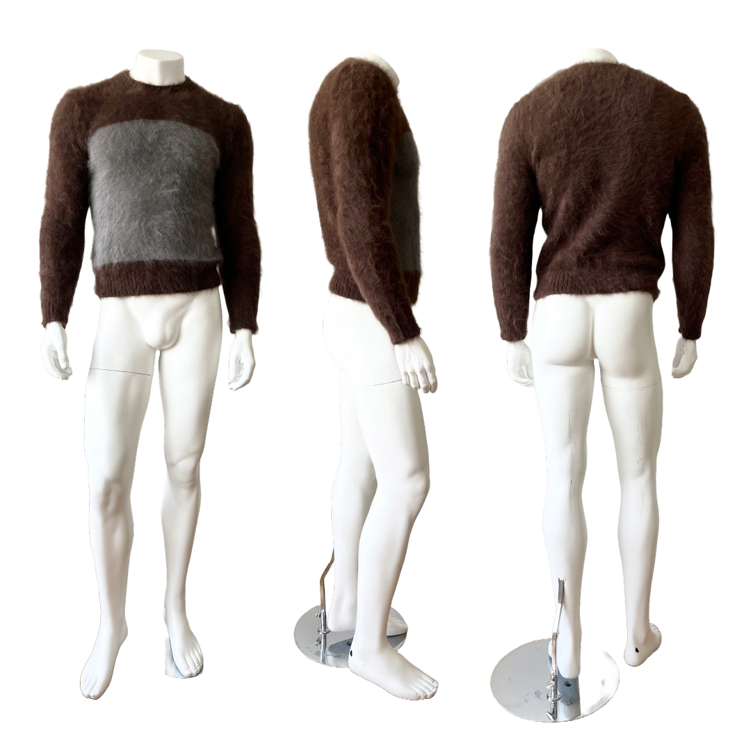 GUCCI - Grey & Brown Angora Sweater