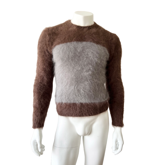 GUCCI - Grey & Brown Angora Sweater