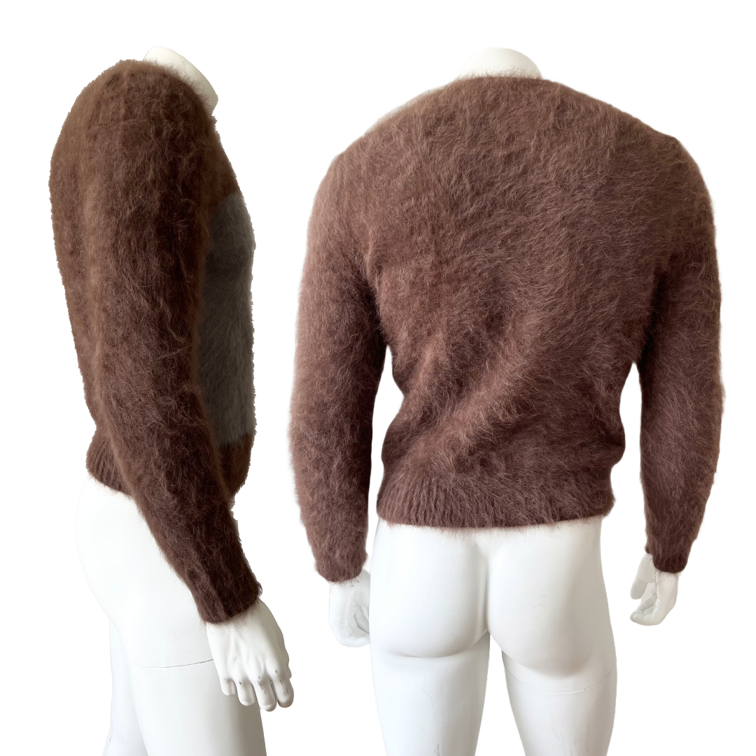 GUCCI - Grey & Brown Angora Sweater