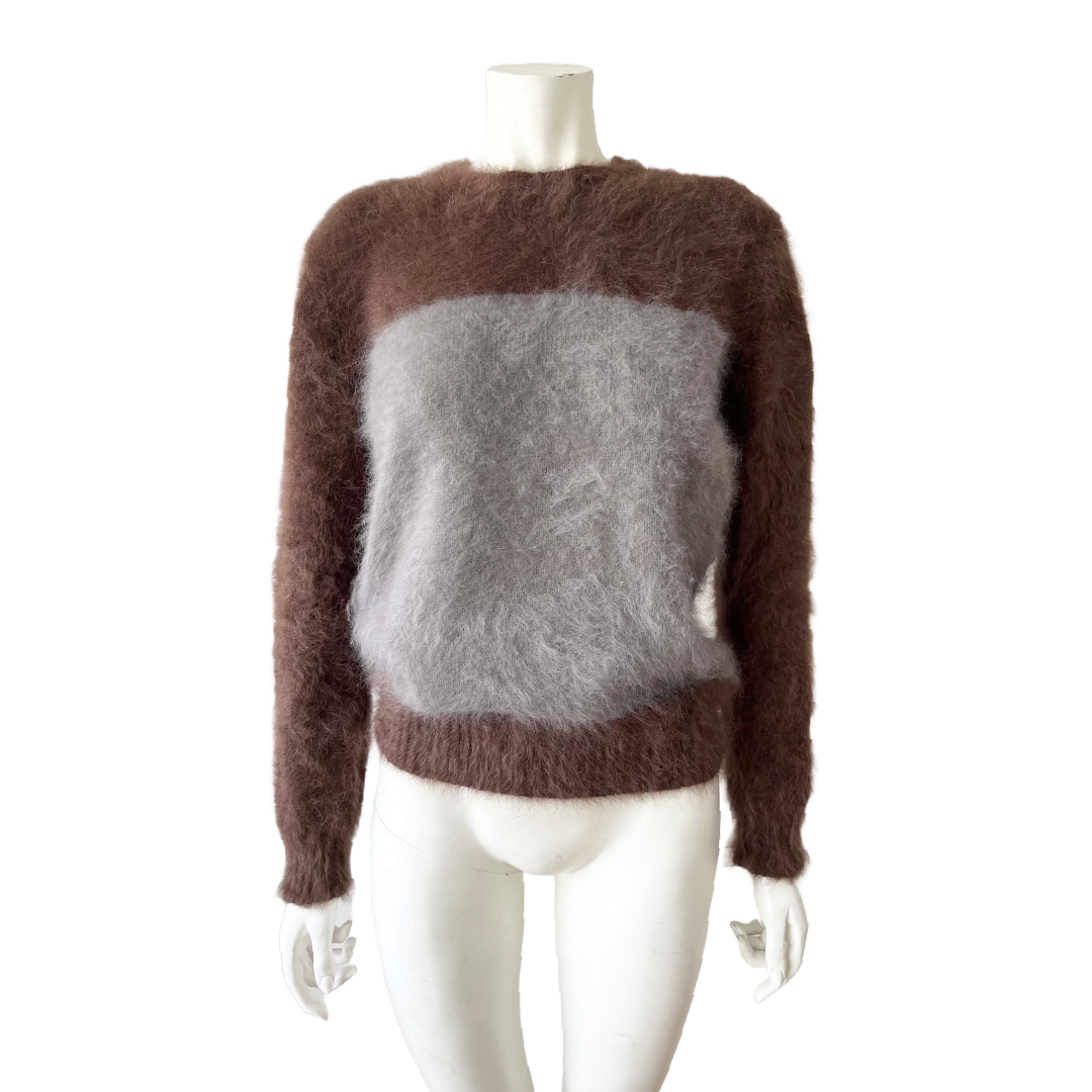 GUCCI - Grey & Brown Angora Sweater