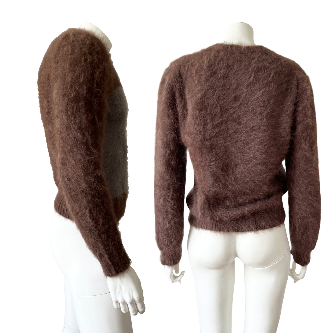 GUCCI - Grey & Brown Angora Sweater