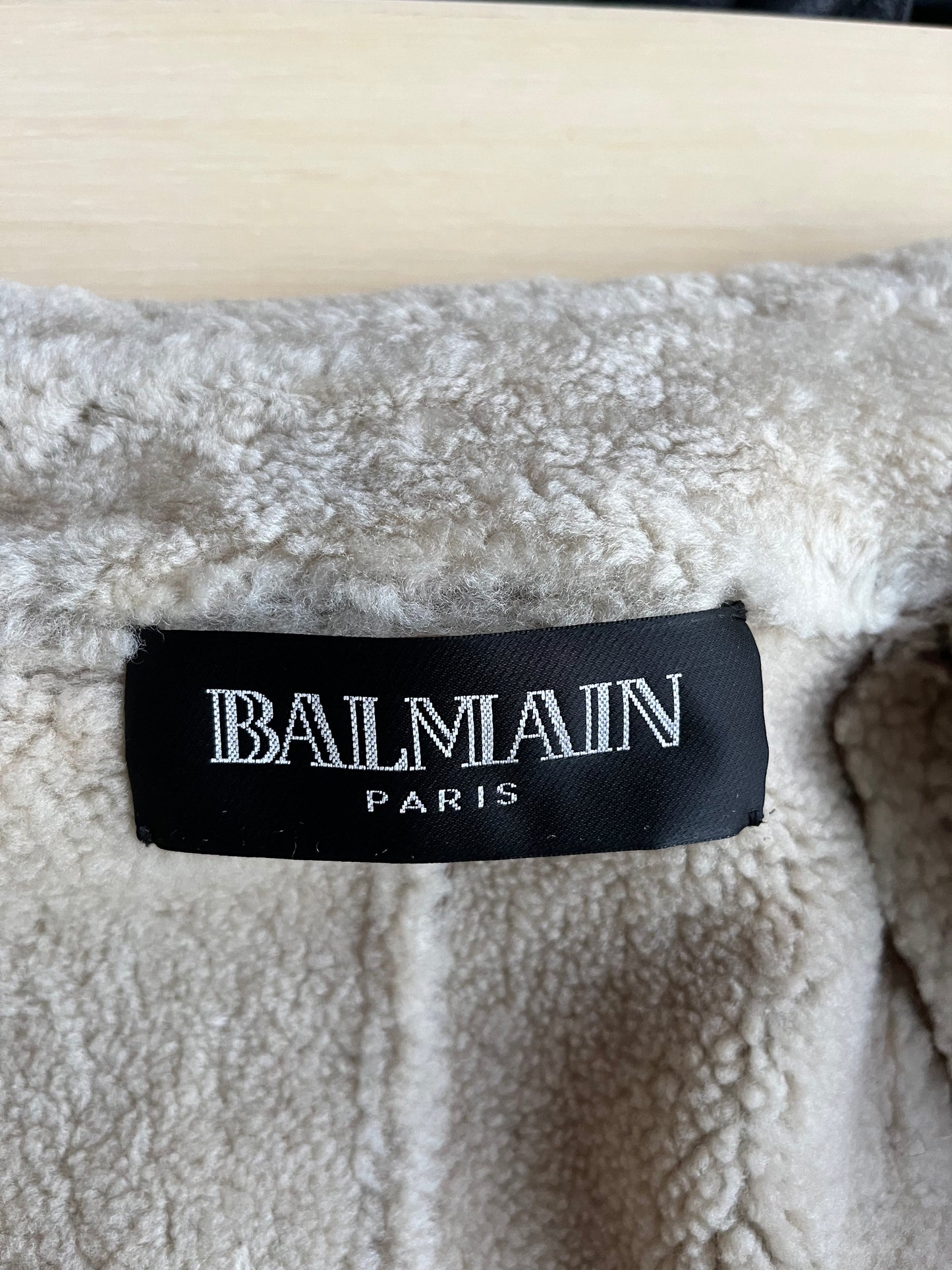 Balmain by Christophe Decarnin Brown Shearing Coat