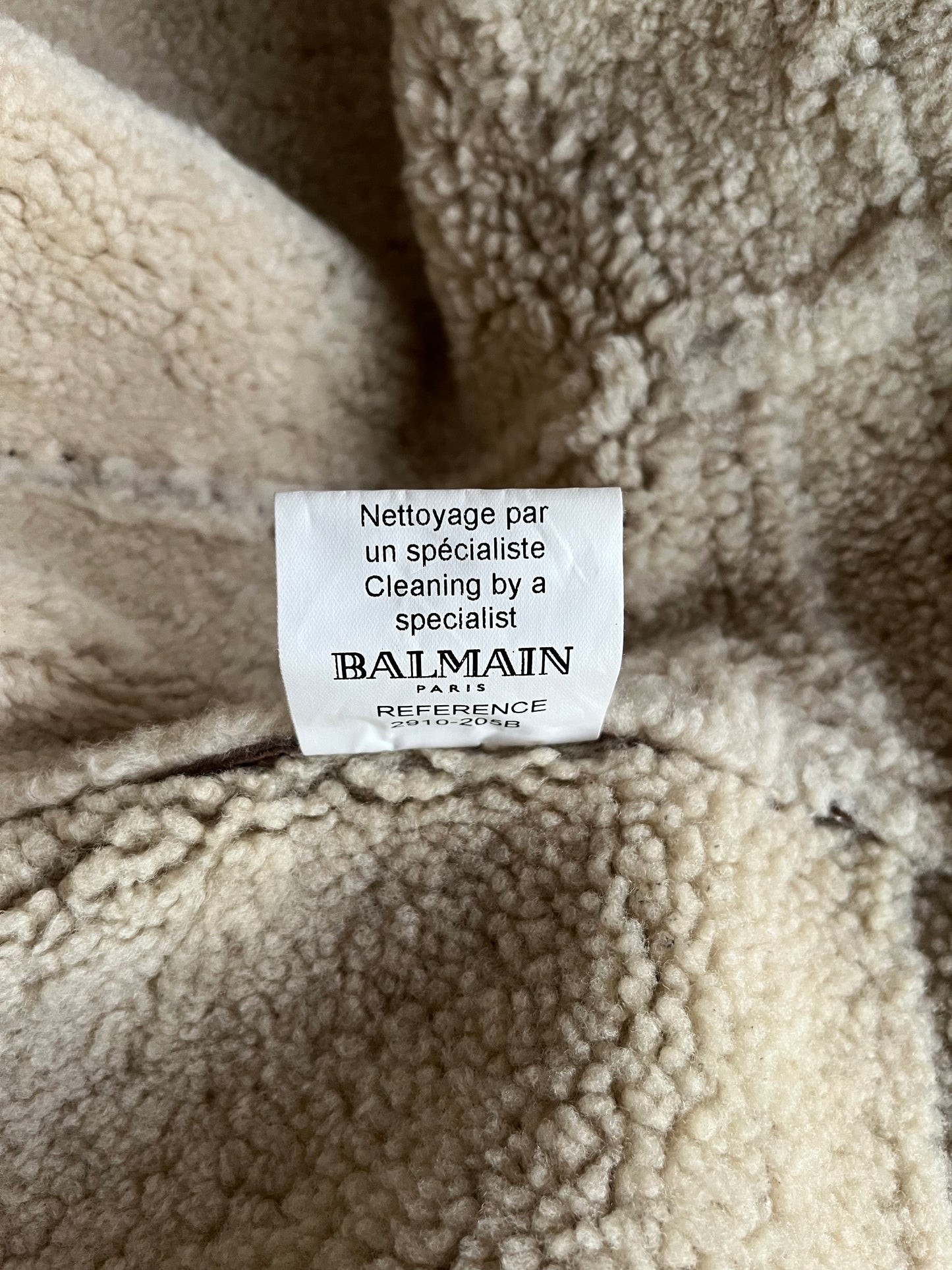 Balmain by Christophe Decarnin Brown Shearing Coat