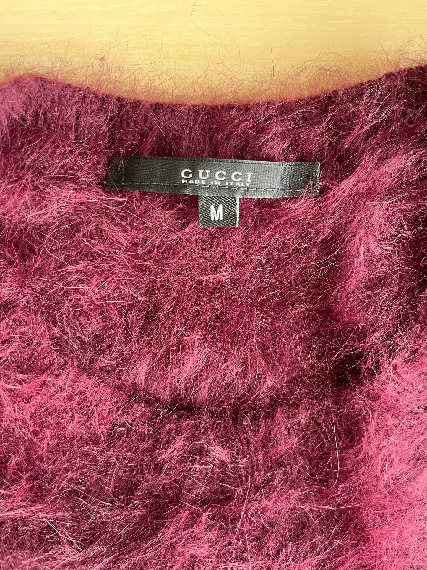 GUCCI - Burgundy & Brown Angora Sweater