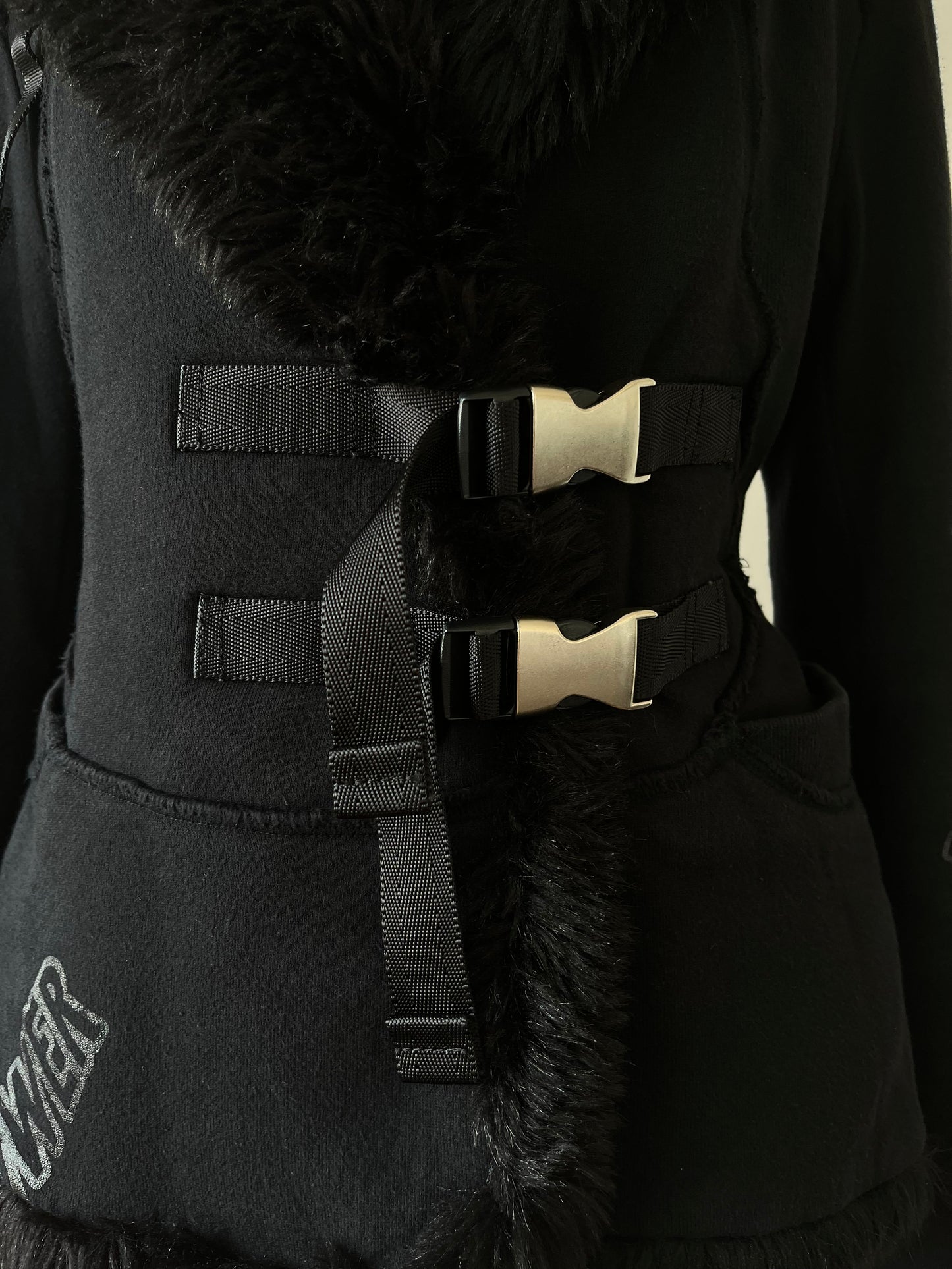 Issey Miyake AW 2004 Faux Fur Collar Black Jacket