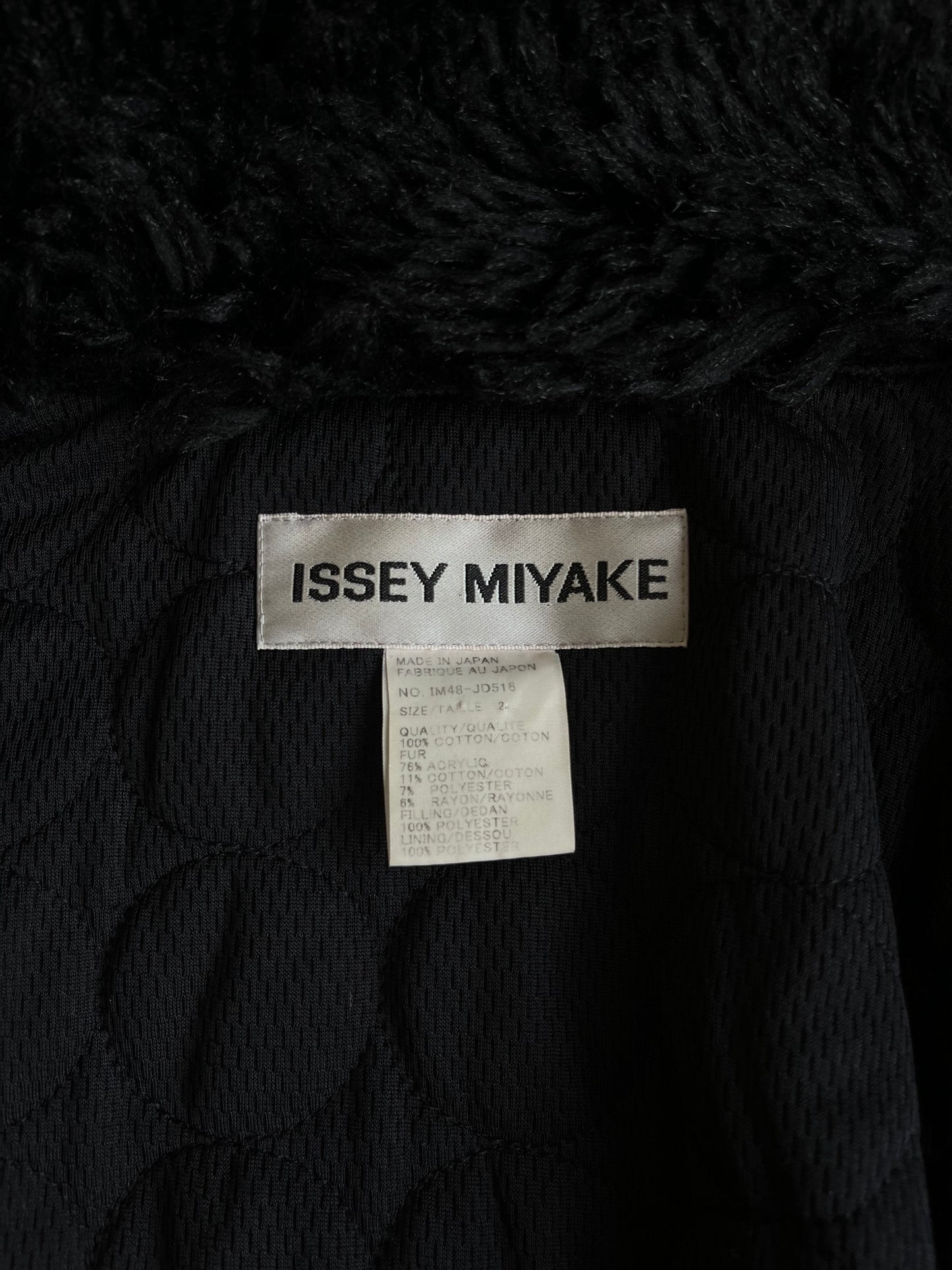 Issey Miyake AW 2004 Faux Fur Collar Black Jacket