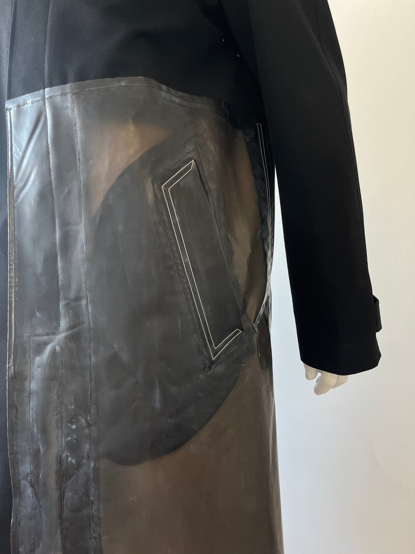 Maison Margiela Black Wool Trench Coat