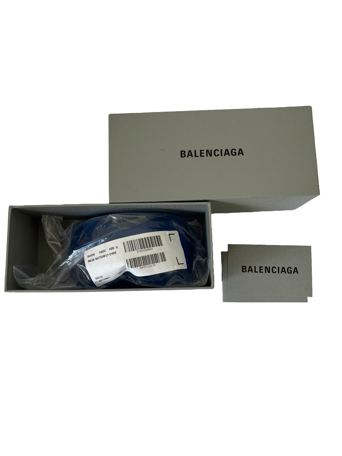 BALENCIAGA AW 2021 AFTERWORLD Blue Butterfly Mask Sunglasses