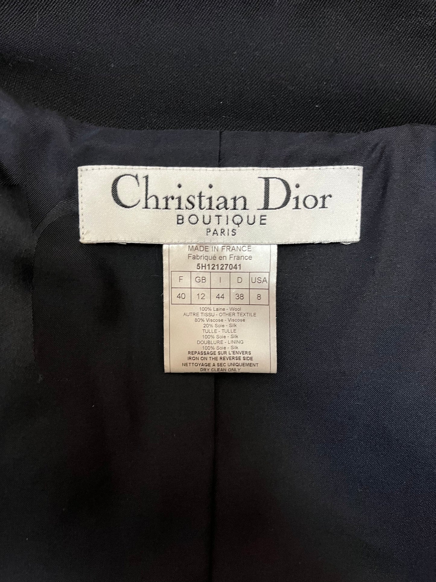 Christian Dior by John Galliano AW 2005 Black Wool Coat