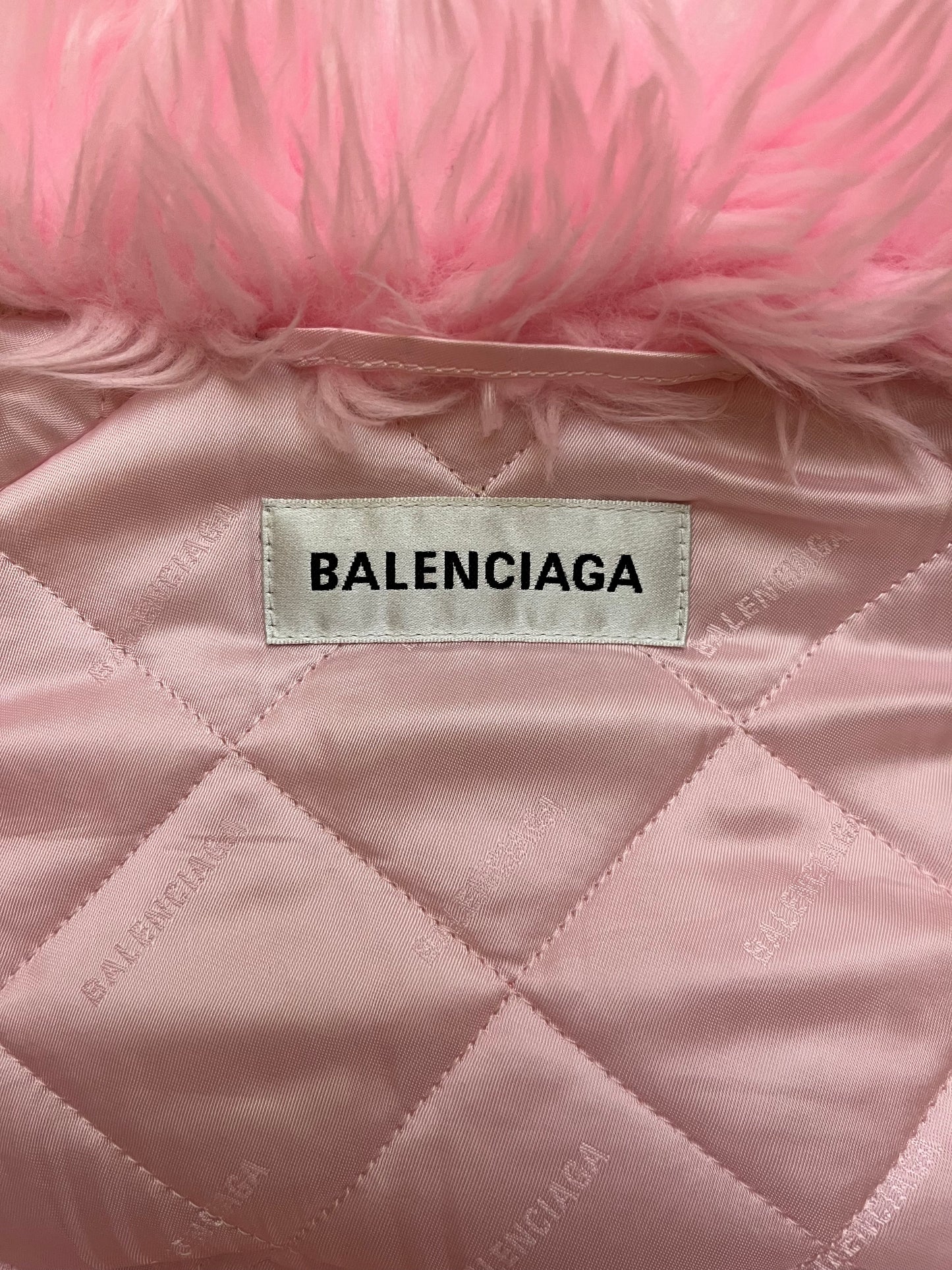 Balenciaga by Demna Gvasalia PRE-FALL 2019 Pink Faux Fur Swing Coat