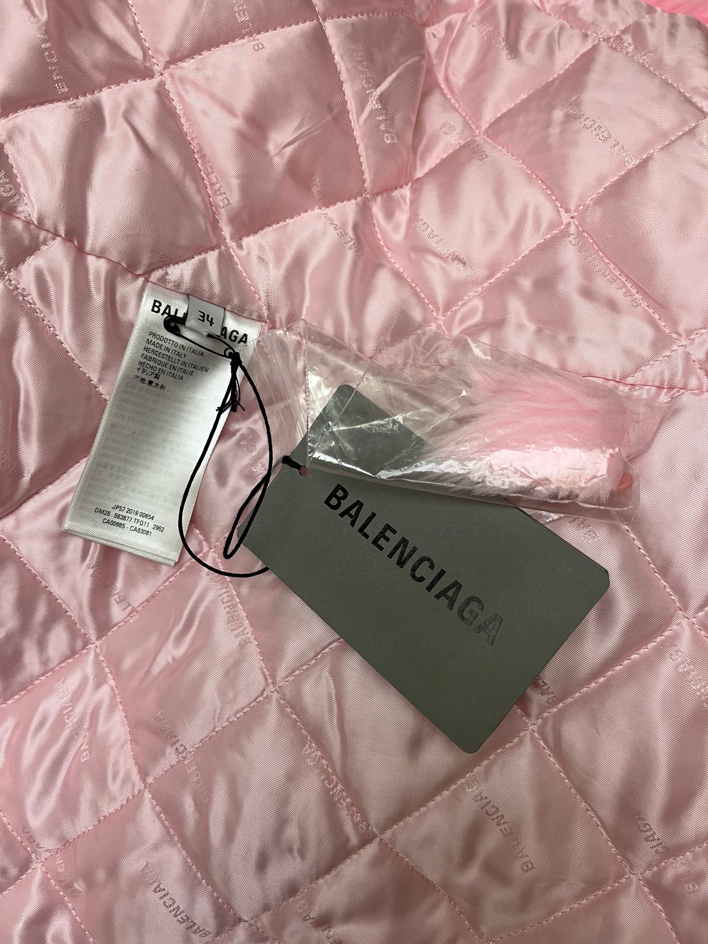 Balenciaga by Demna Gvasalia PRE-FALL 2019 Pink Faux Fur Swing Coat