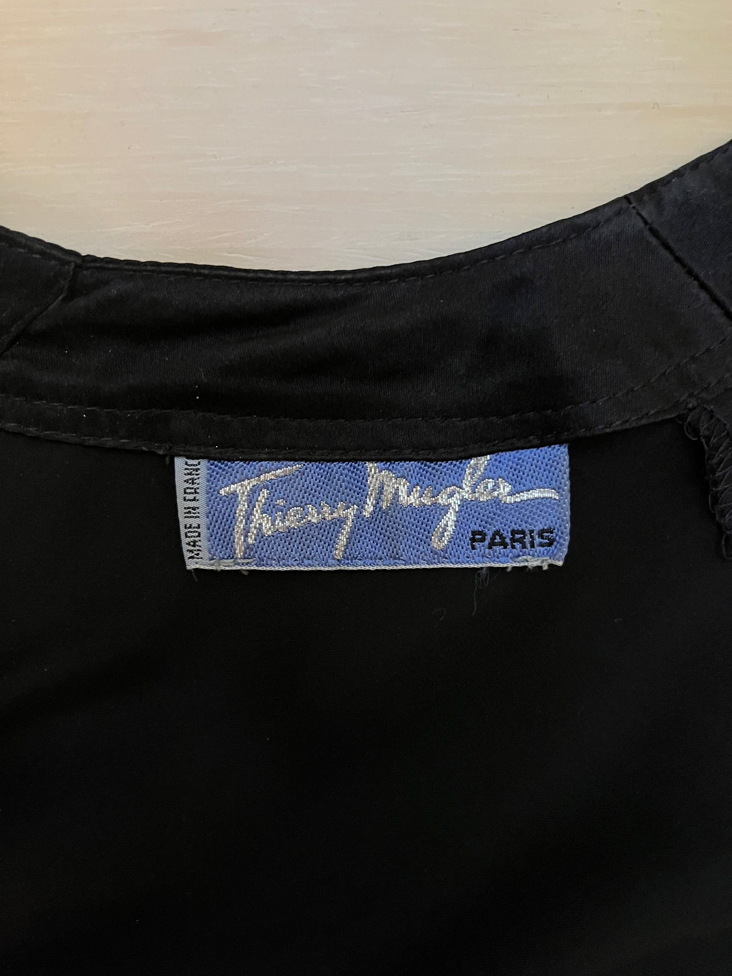 Thierry Mugler circa 1988 Black silk dress