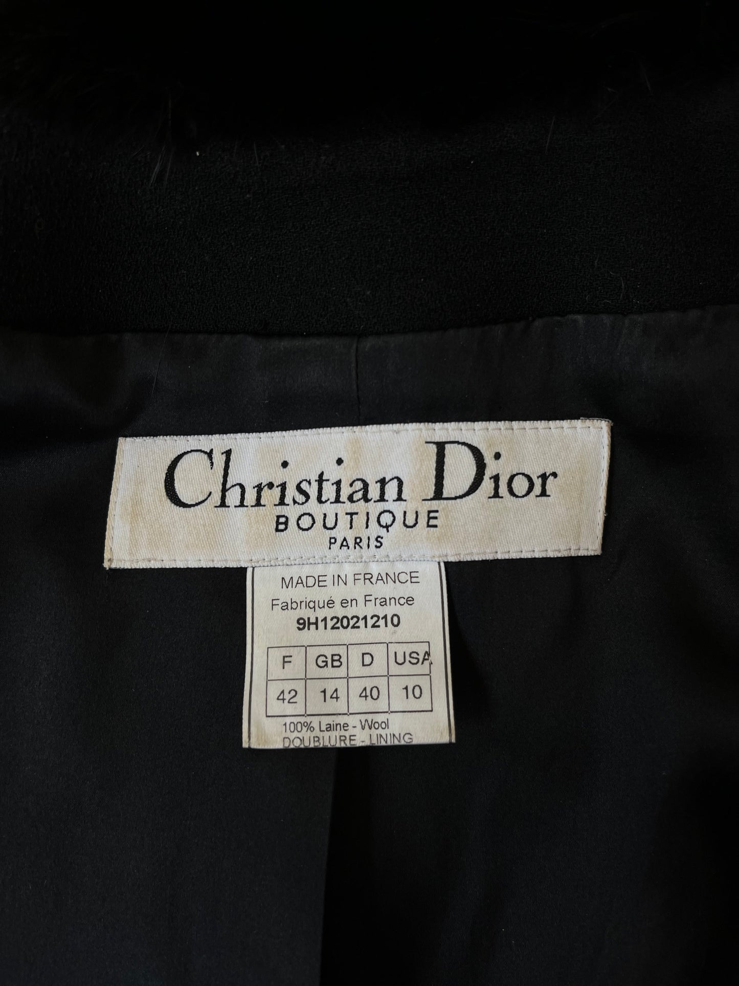 Christian Dior by John Galliano AW 1999 black fur collar jacket