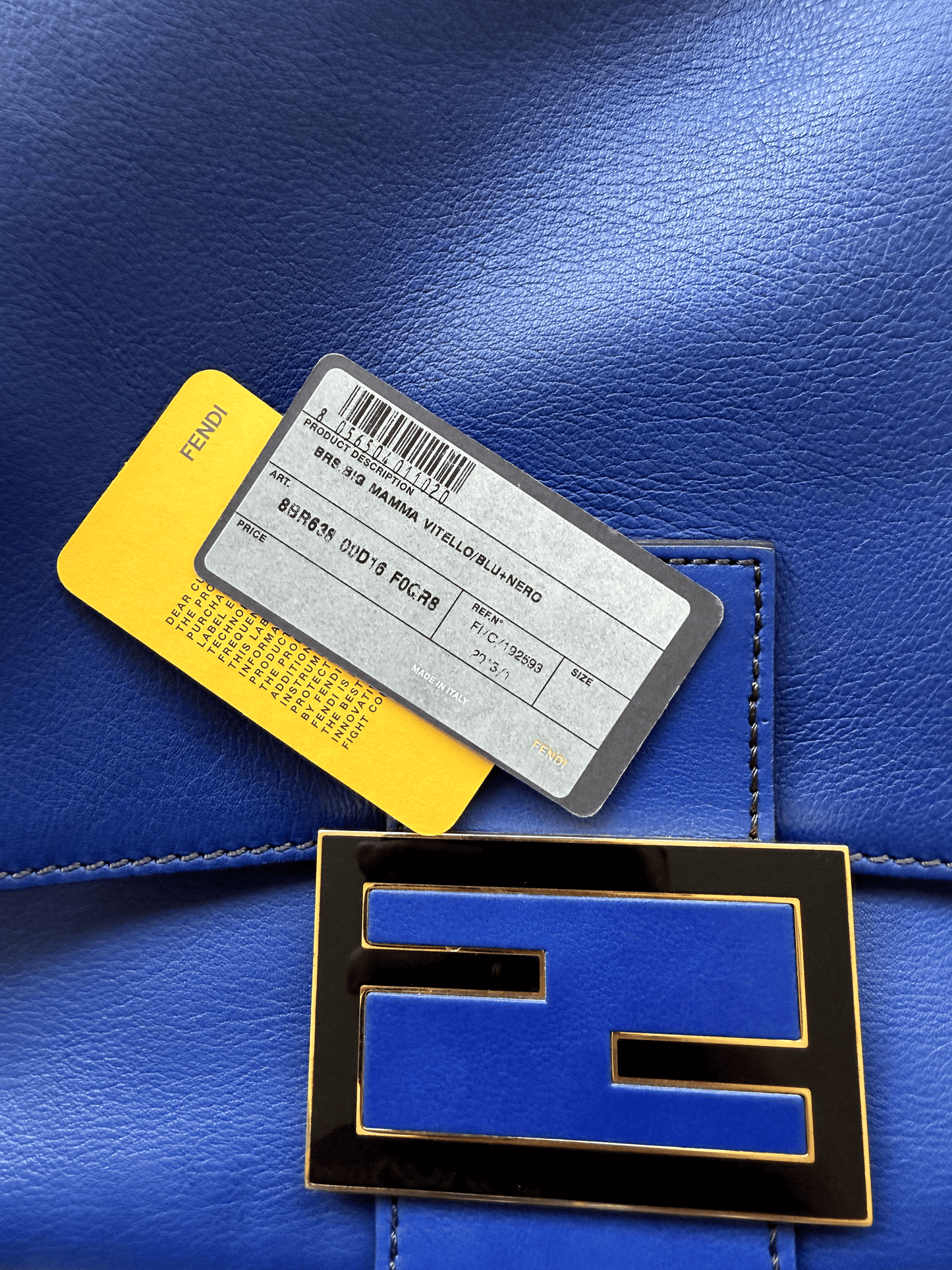Fendi Blue Maxi Baguette Bag