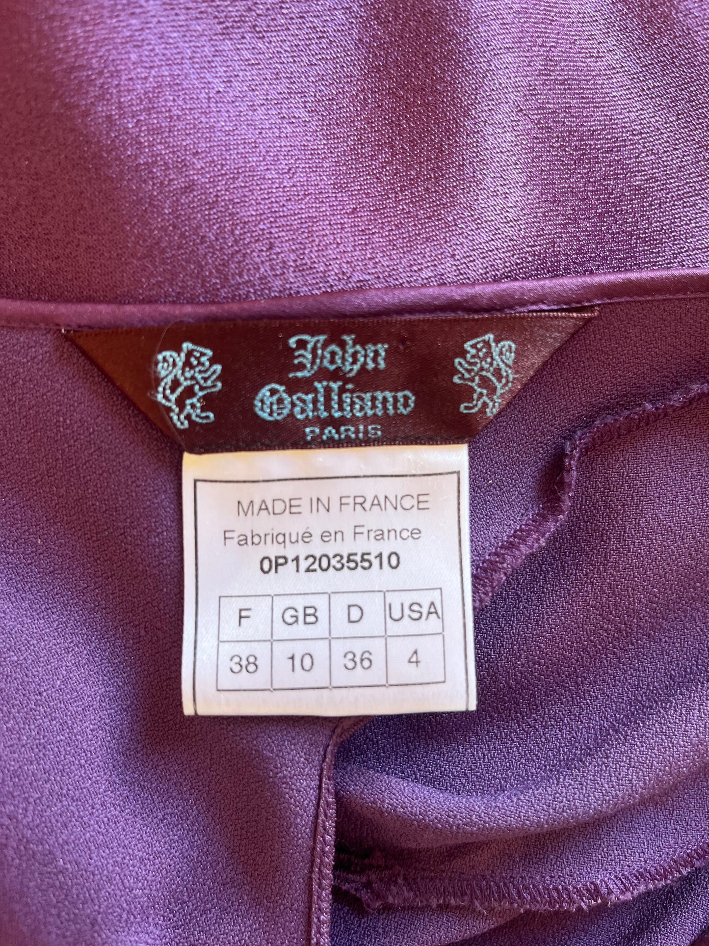 John Galliano SS 2000 Violet acetate evening skirt