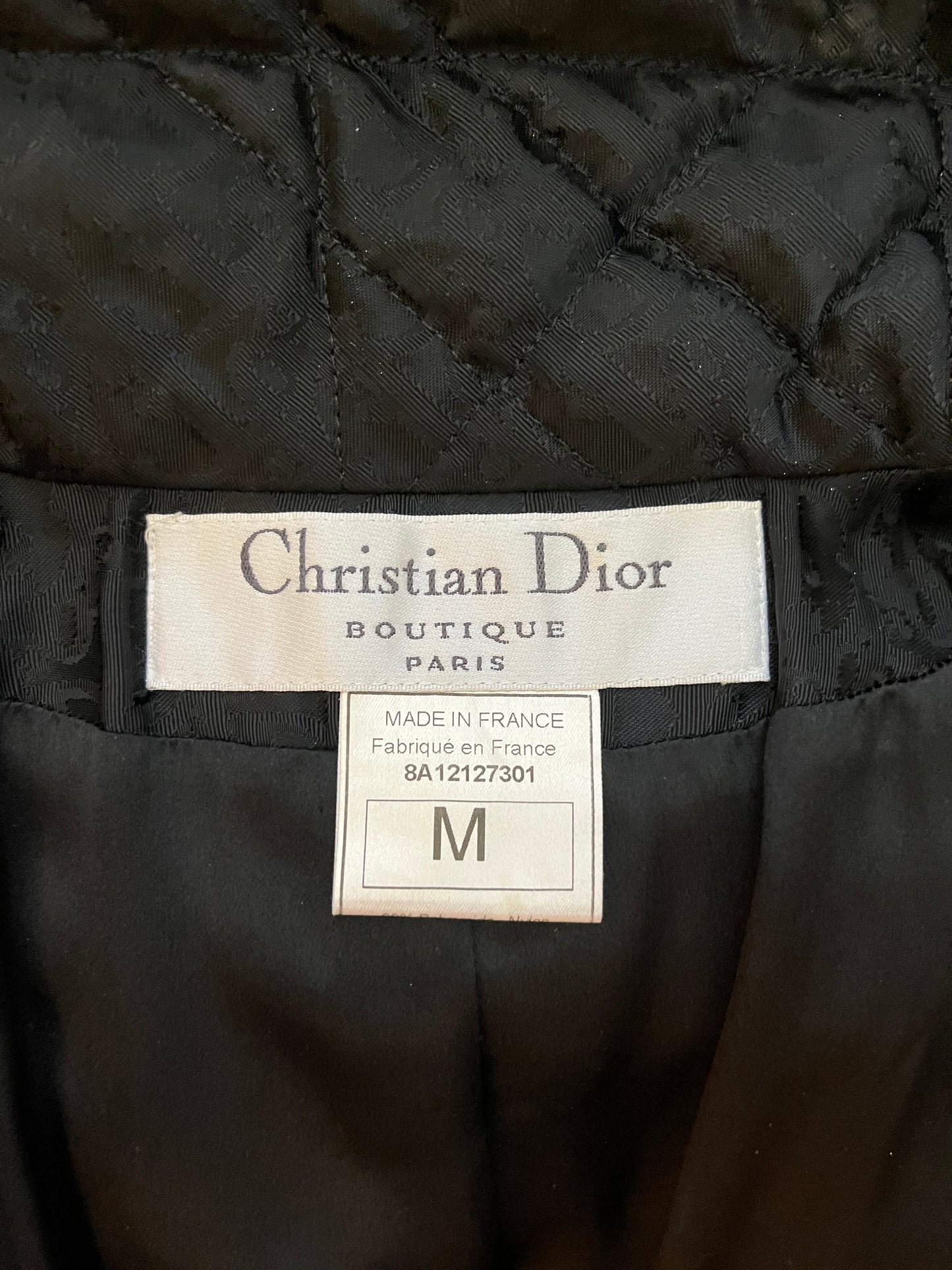 Christian Dior by John Galliano AW 1998 Black Cannage Quilt Monogram Jacket