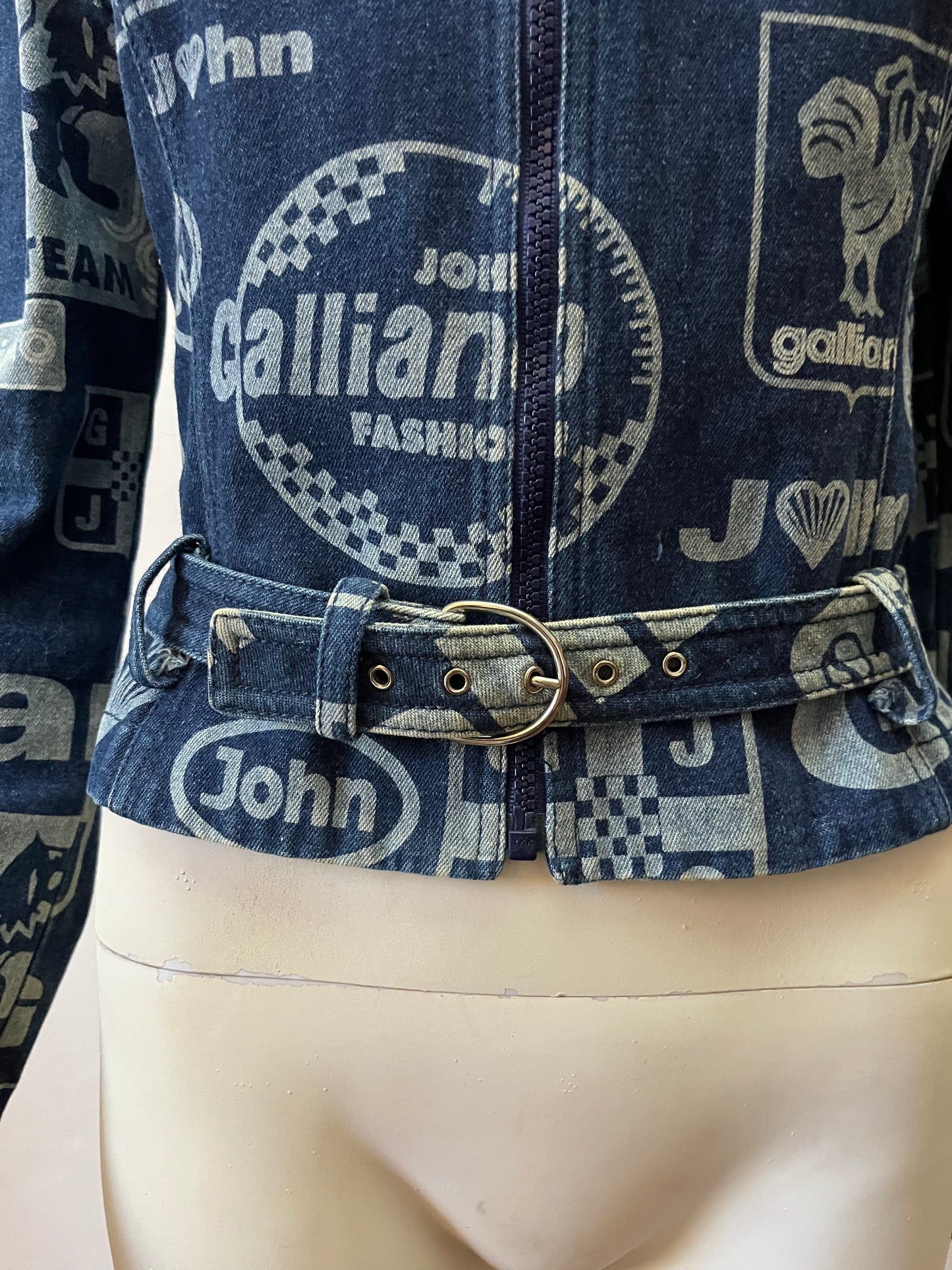 John Galliano SS 2002 Formula 1 Denim Moto Jacket