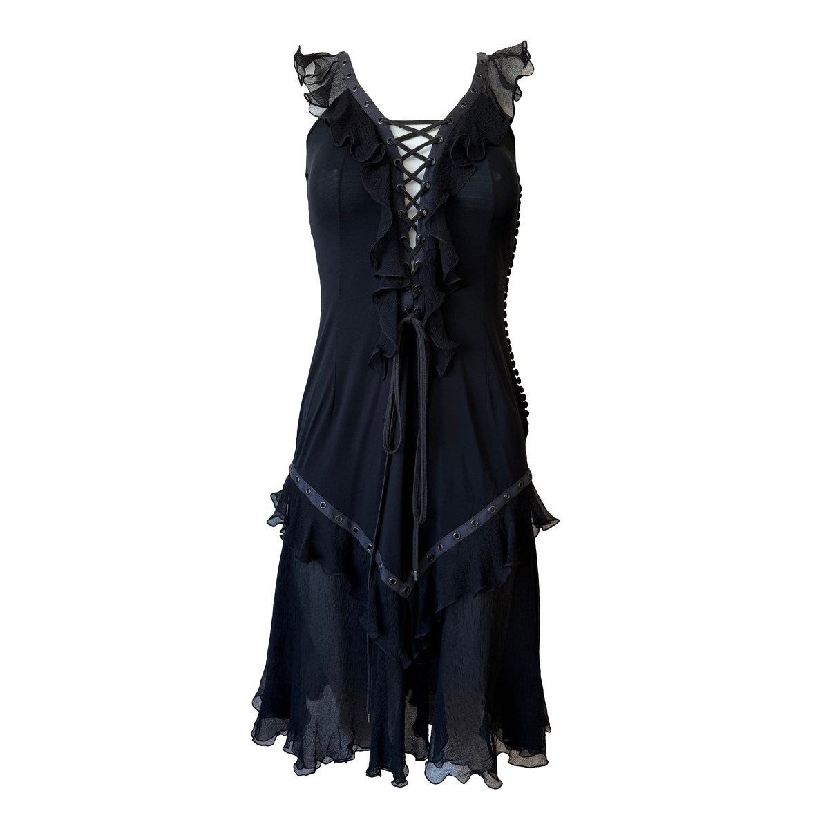 Christian Dior by John Galliano SS 2003 Lace-Up Ruffle Dress