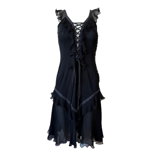 Christian Dior by John Galliano SS 2003 Lace-Up Ruffle Dress